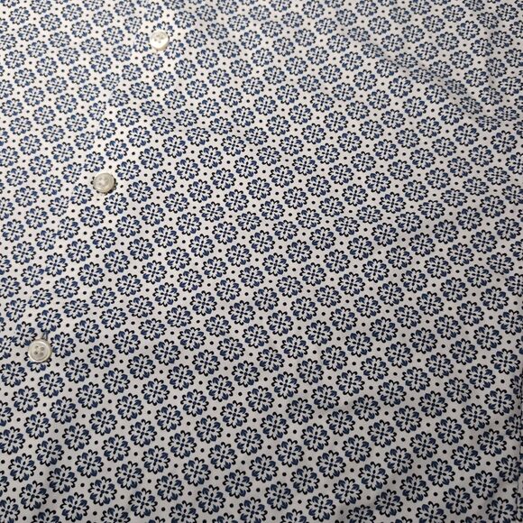 Hugo Boss White Blue Floral Button Down Long Sleeve Collar Shirt Large NWT - Picture 2 of 10